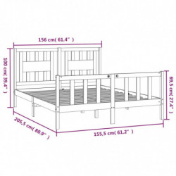 Massivholzbett mit Kopfteil Kiefer 150x200 cm 5FT King Size