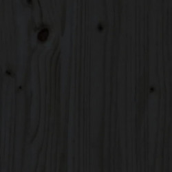 Massivholzbett mit Kopfteil Schwarz 200x200 cm Kiefer