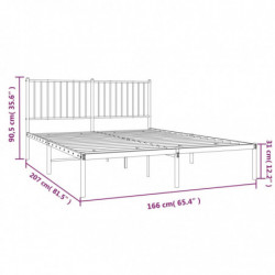 Bettgestell mit Kopfteil Metall Schwarz 160x200 cm