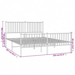 Bettgestell mit Kopf- und Fußteil Metall Schwarz 150x200 cm