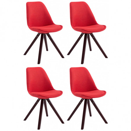 4er Set Besucherstuhl Toulouse Stoff Square cappuccino