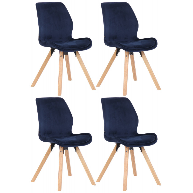 4er Set Stuhl Luna Samt