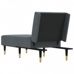 Chaiselongue Dunkelgrau Samt