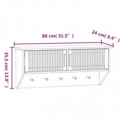 Wandgarderobe mit Haken Schwarz 80x24x35,5 cm Holzwerkstoff