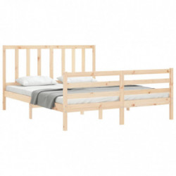 Massivholzbett mit Kopfteil 5FT King Size