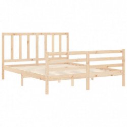 Massivholzbett mit Kopfteil 5FT King Size