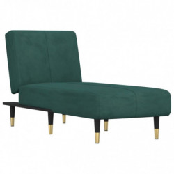 Chaiselongue Dunkelgrün Samt