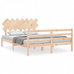 Massivholzbett mit Kopfteil 5FT King Size