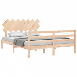 Massivholzbett mit Kopfteil 5FT King Size