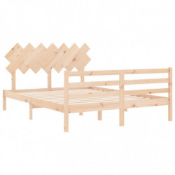 Massivholzbett mit Kopfteil 5FT King Size