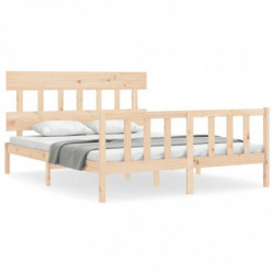 Massivholzbett mit Kopfteil 5FT King Size