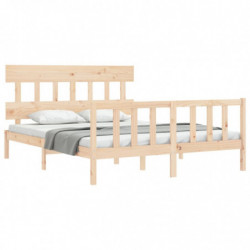 Massivholzbett mit Kopfteil 5FT King Size