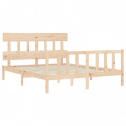 Massivholzbett mit Kopfteil 5FT King Size