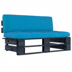Garten-Paletten-Mittelsofa Schwarz Imprägniertes Kiefernholz