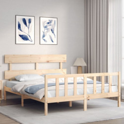 Massivholzbett mit Kopfteil 5FT King Size