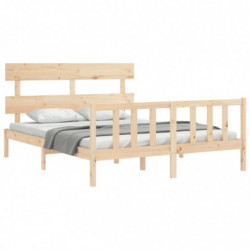 Massivholzbett mit Kopfteil 5FT King Size