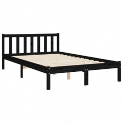 Massivholzbett mit Kopfteil Schwarz 5FT King Size