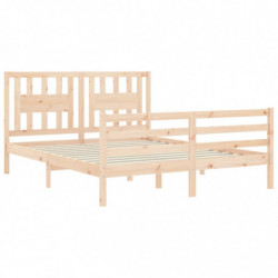 Massivholzbett mit Kopfteil 5FT King Size