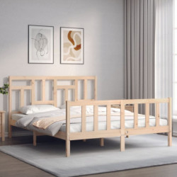 Massivholzbett mit Kopfteil 5FT King Size