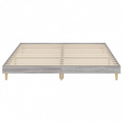 Bettgestell Grau Sonoma 200x200 cm Holzwerkstoff