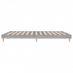 Bettgestell Grau Sonoma 200x200 cm Holzwerkstoff