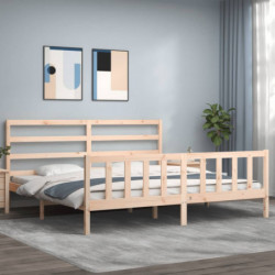 Bettgestell mit Kopfteil 180x200 cm Massivholz