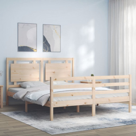 Massivholzbett mit Kopfteil 5FT King Size