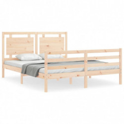 Massivholzbett mit Kopfteil 5FT King Size