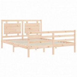 Massivholzbett mit Kopfteil 5FT King Size