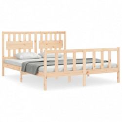 Massivholzbett mit Kopfteil 5FT King Size