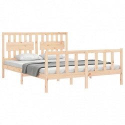 Massivholzbett mit Kopfteil 5FT King Size