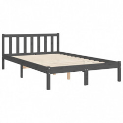 Massivholzbett mit Kopfteil Grau 5FT King Size