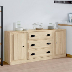 Sideboards 3 Stk. Sonoma-Eiche Holzwerkstoff