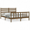 Massivholzbett mit Kopfteil Honigbraun 5FT King Size