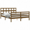 Massivholzbett mit Kopfteil Honigbraun 5FT King Size