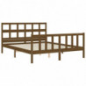 Massivholzbett mit Kopfteil Honigbraun 5FT King Size