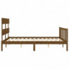 Massivholzbett mit Kopfteil Honigbraun 5FT King Size