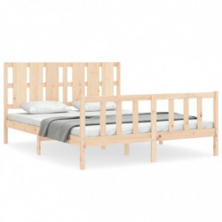 Massivholzbett mit Kopfteil 5FT King Size