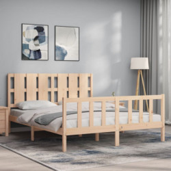 Massivholzbett mit Kopfteil 5FT King Size