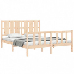 Massivholzbett mit Kopfteil 5FT King Size