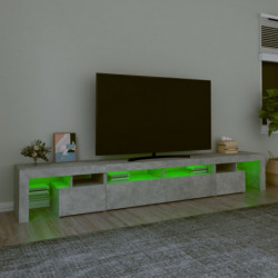 TV-Schrank mit LED-Leuchten Betongrau 260x36,5x40 cm
