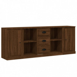 Sideboards 3 Stk. Braun Eichen-Optik Holzwerkstoff