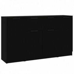 Sideboards 3 Stk. Schwarz Holzwerkstoff