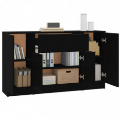 Sideboards 3 Stk. Schwarz Holzwerkstoff