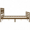 Massivholzbett mit Kopfteil Honigbraun 5FT King Size