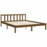 Massivholzbett mit Kopfteil Honigbraun 5FT King Size