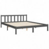 Massivholzbett mit Kopfteil Grau 5FT King Size