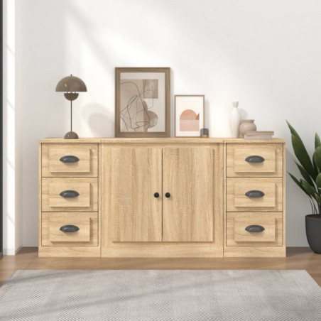 Sideboards 3 Stk. Sonoma-Eiche Holzwerkstoff