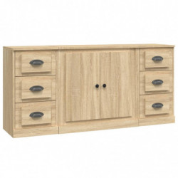 Sideboards 3 Stk. Sonoma-Eiche Holzwerkstoff