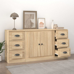 Sideboards 3 Stk. Sonoma-Eiche Holzwerkstoff